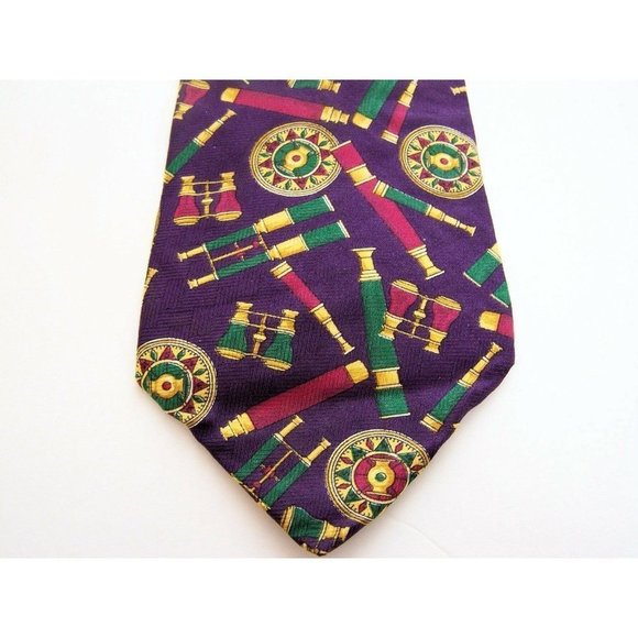 Tommy Hilfiger Mens Tie Telescopes Binoculars Medallion Necktie USA Made Vintage - Picture 3 of 7